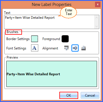 Label properties